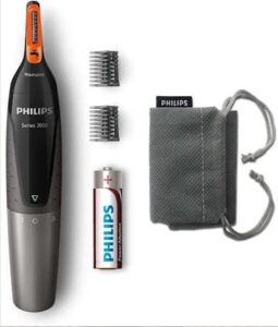 Philips Series 3000 Battery-Operated Nose, Ear & Eyebrow Trimmer with Manicure se
