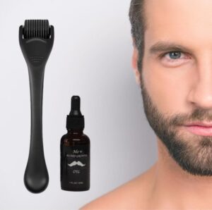VINY Baardgroei Serum Set - Inclusief Baardroller - Baardgroei Olie voor Mannen - Krachtigste Baardgroei Middel voor het Stimuleren van Beard Growth - 0,5mm Naalden
