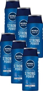 NIVEA MEN Strong Power Shampoo - 6 x 250 ml - Voordeelverpakking