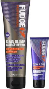 Fudge Professional - Clean Blonde Damage Rewind Violet-Toning Shampoo 250 ML & Clean Bl. Violet Shampoo 50 ml