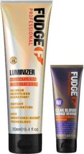 Fudge Professional - Luminizer Weigthless Conditioner 250 ML & Clean Blonde Violet-Damage R. Shampoo 50 ml