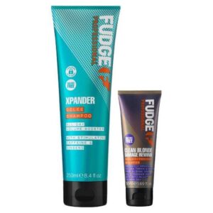 Fudge Professional - Xpander Gelee Volume Shampoo 250 ML & Clean Blonde Violet-Damage R. Shampoo 50 ml