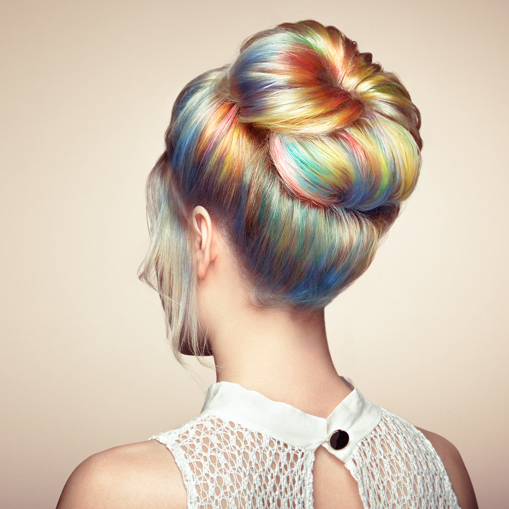 Blonde Kristal Regenboog Olie Slick Haar Idee