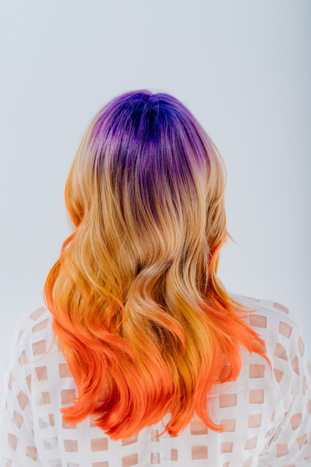 Indigo-Oranje Olievlek Haar