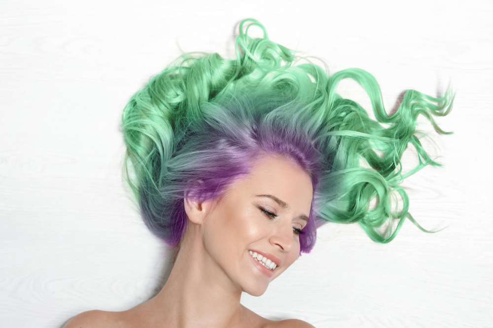 Paars en Seafoam Groen Ombre multi gekleurd haar idee