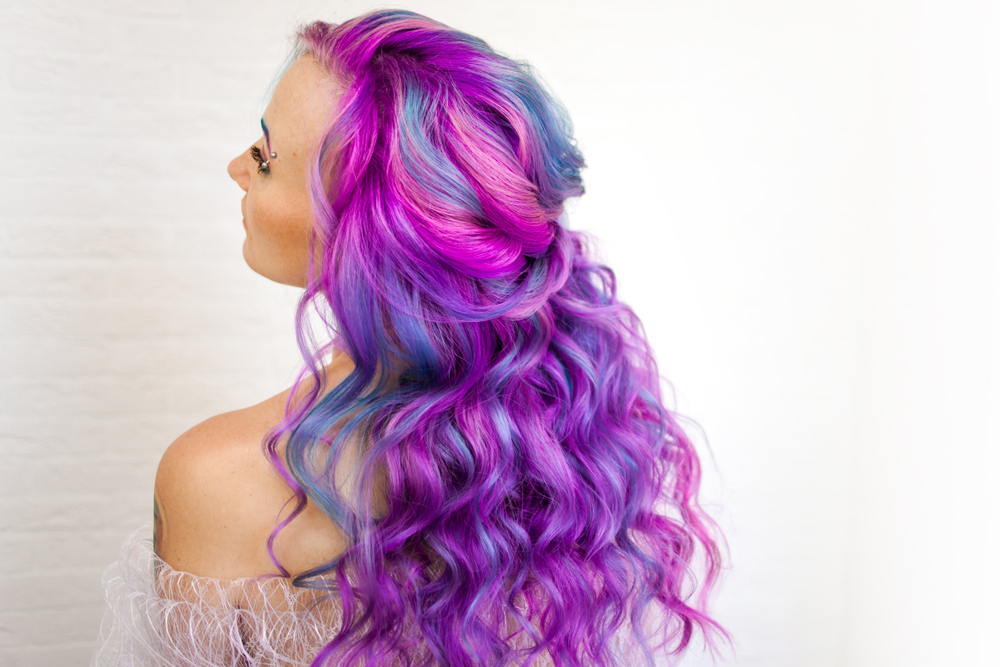 Electric Blue en Ultra Violet multi color haar idee