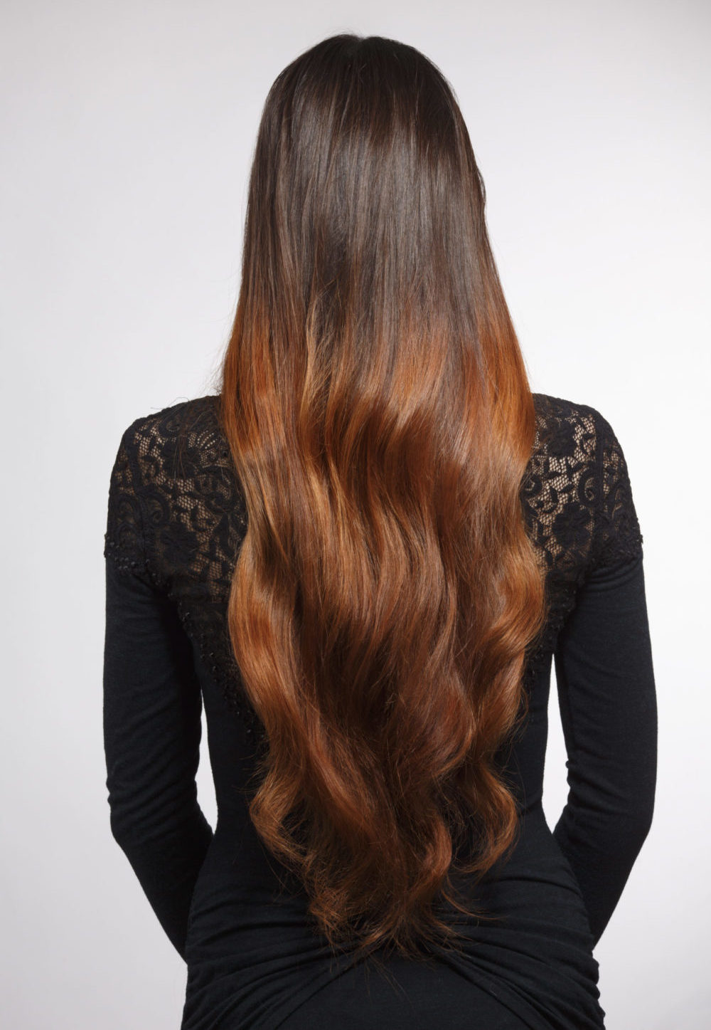 Staartbeenlengte Chocolade tot Auburn Balayage