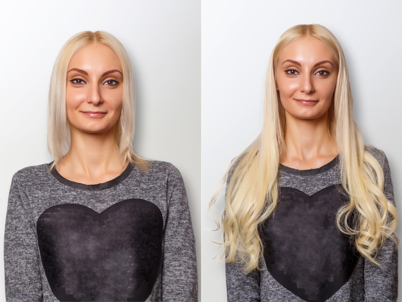 Vrouw die zich afvroeg of je hairextensions moet nemen ziet er daarna geweldig uit