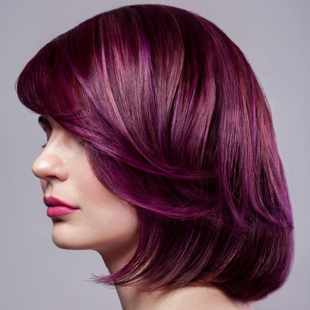 Moerbei pruim bordeaux haarkleur