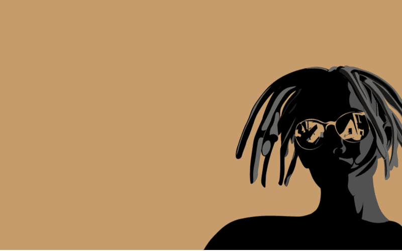 Voor een stuk over hoe je dreadlocks krijgt, een afbeelding van de man uit de eerdere afbeelding staand voor een bruine achtergrond