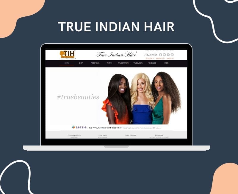 True indian hair, een van de beste stops als je je afvraagt waar je goede pruiken online kunt kopen.