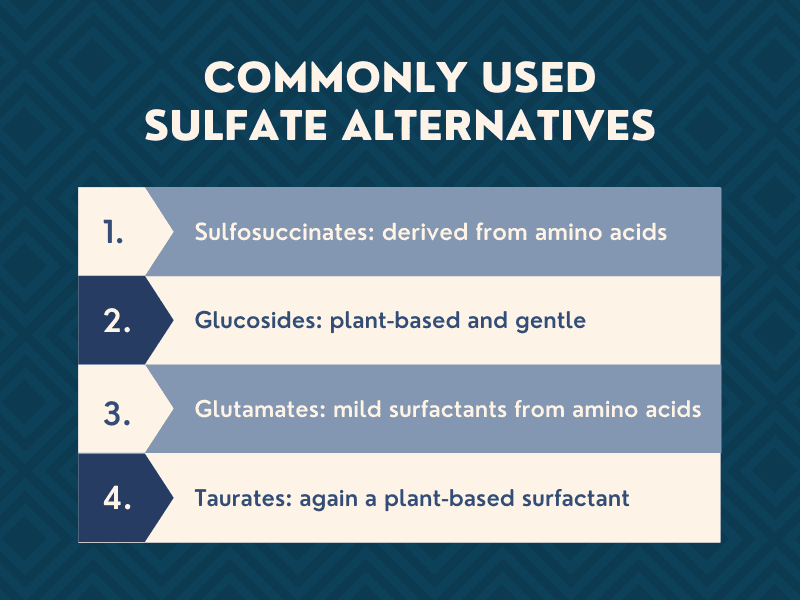 Lijst van sulfaatalternatieven die vaak in shampoo voorkomen