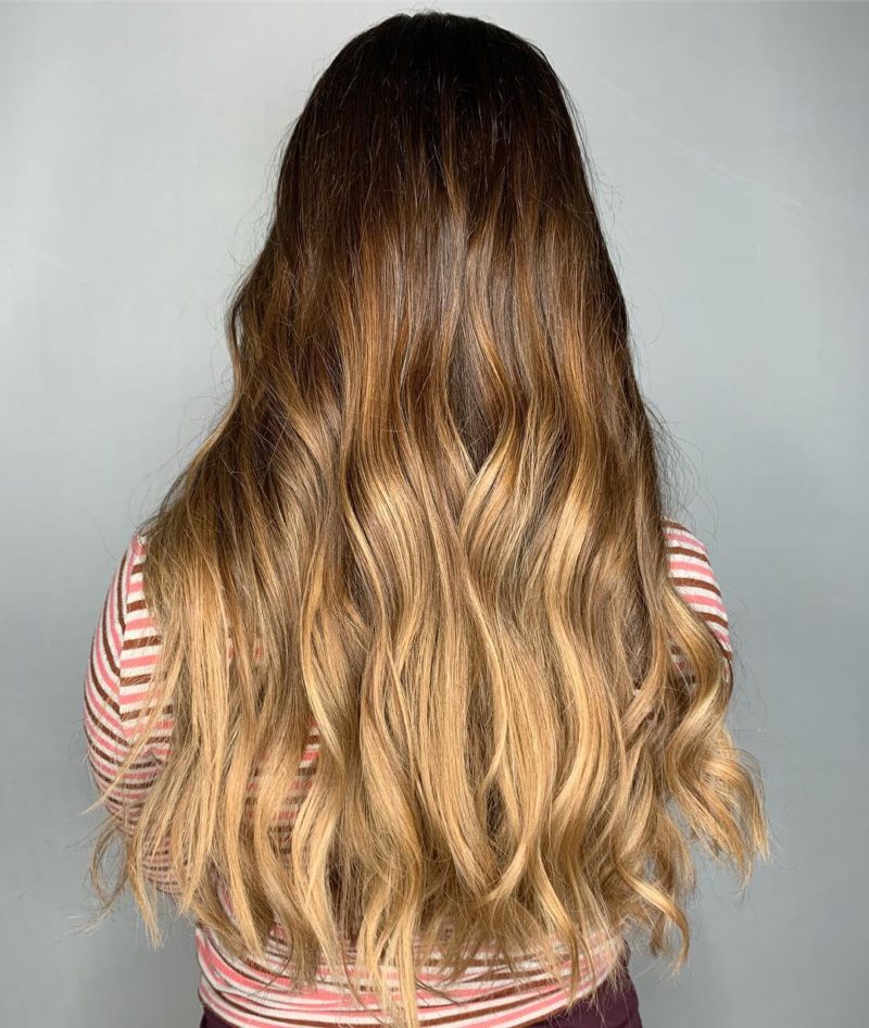 Goudbruin Bruin haar met blonde highlights