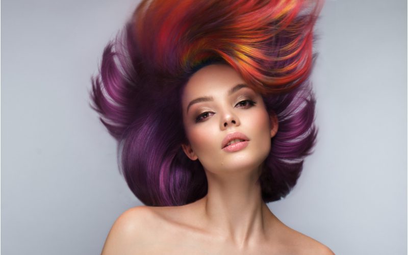 Royal Purple Under Dye Haar met Levendig Koper Accenten