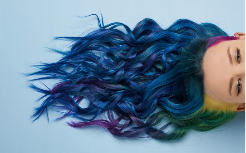 Electric Blue Multi-Colored Underdye Haar