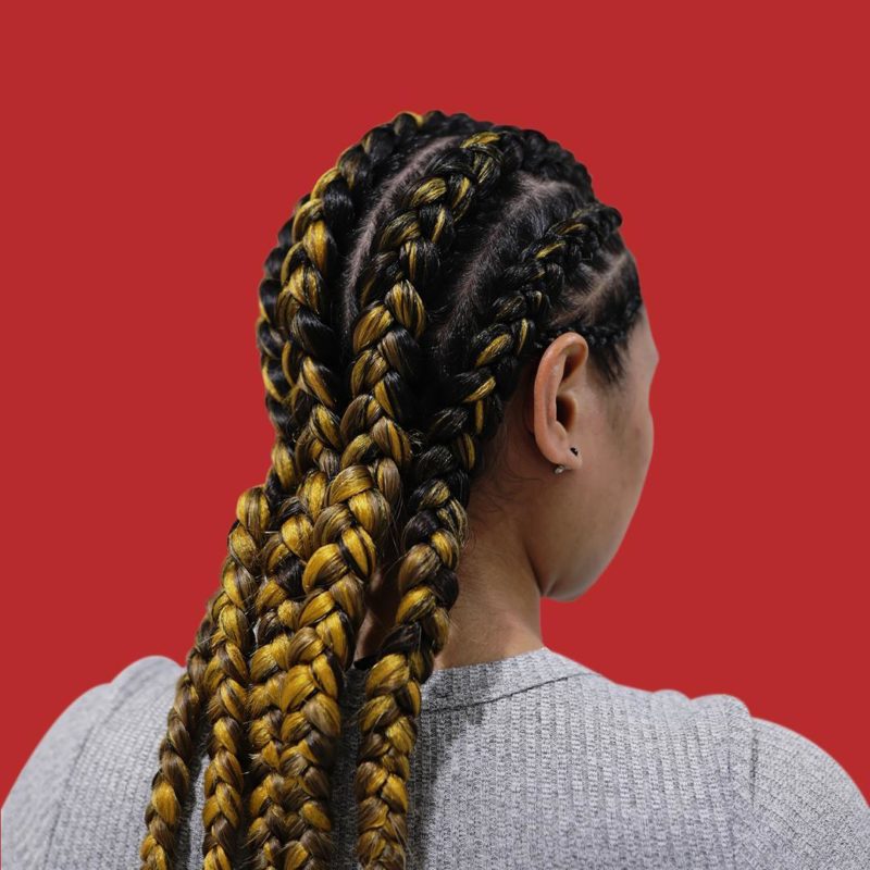 Gouden Cornrows gehaakt kapsel