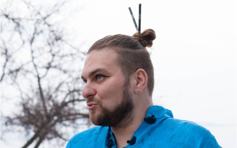 Undercut Chopstick Man Bun