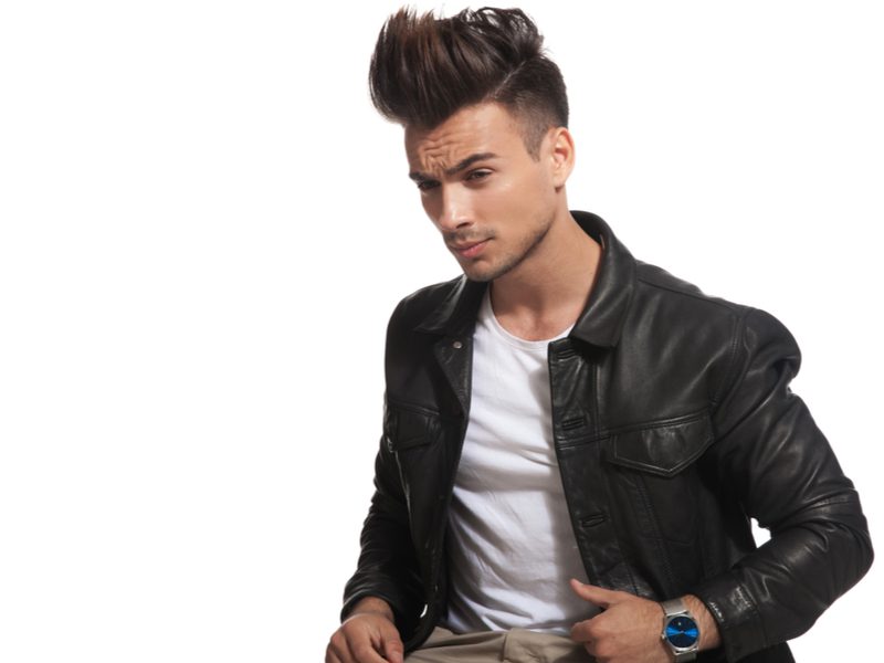 Pompadour Mohawk Kapsel met Burst Fade