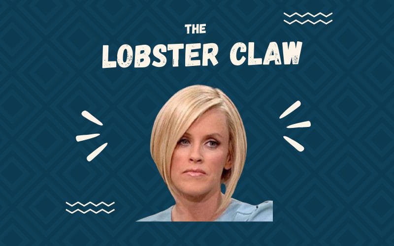 The Lobster Claw Karen Tegen Blauwe Vierkant Achtergrond