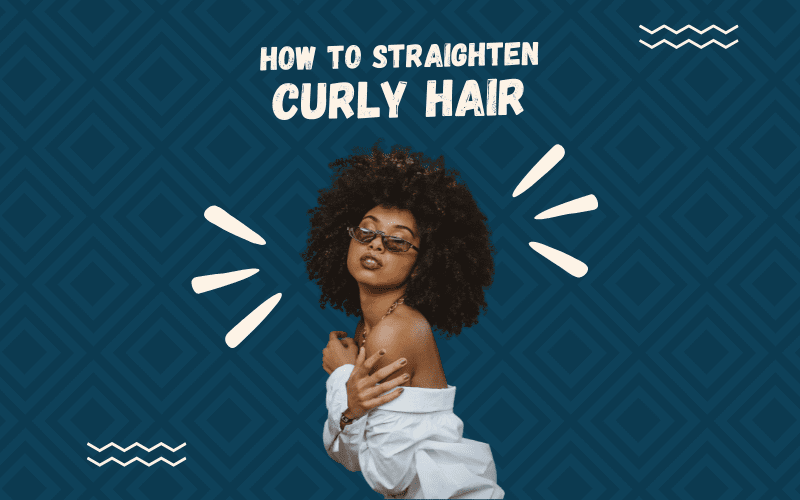 Afbeelding met de titel How to Straighten Curly Hair met een vrouw met zo'n stijl die haar armen in een zonnebril houdt zonder te glimlachen