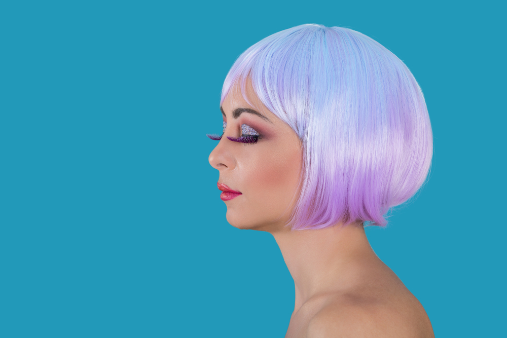 Ombre blauw en paars haarkleur inspiratie