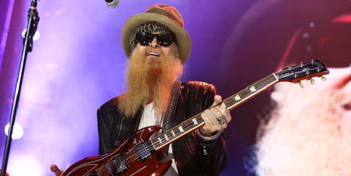 Billy Gibbons Met Lange Ginger Baard Gitaar Spelen