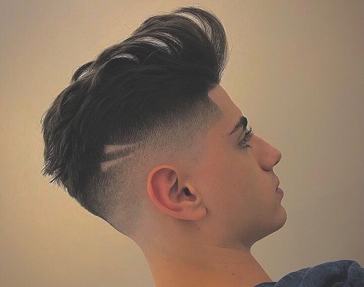 Quiff en twee korte lijnen