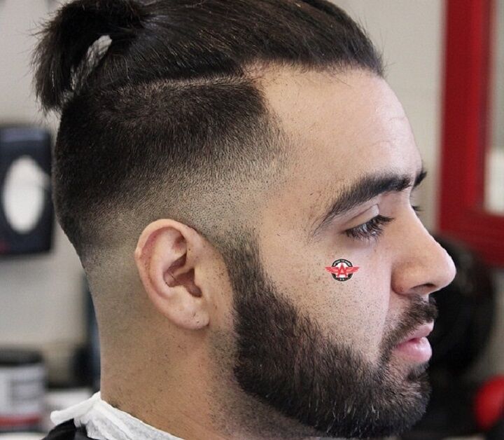 Dikke baard met man bun