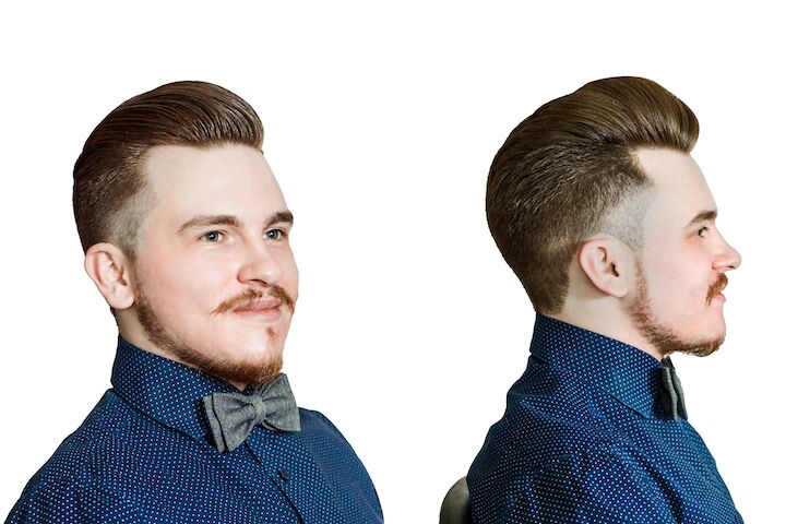 Pompadour laag kapsel