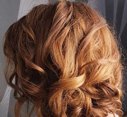 Russet en koperen haarkleur highlights