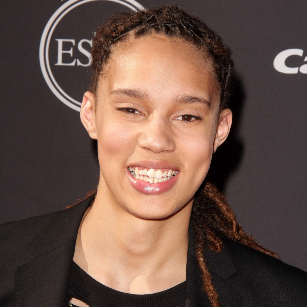 Foto van de basketbalster bij de ESPY Awards voor een stuk over het recente kapsel van Brittney Griner.