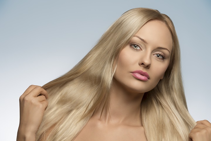 Woman With a Long Straight Blonde Hair