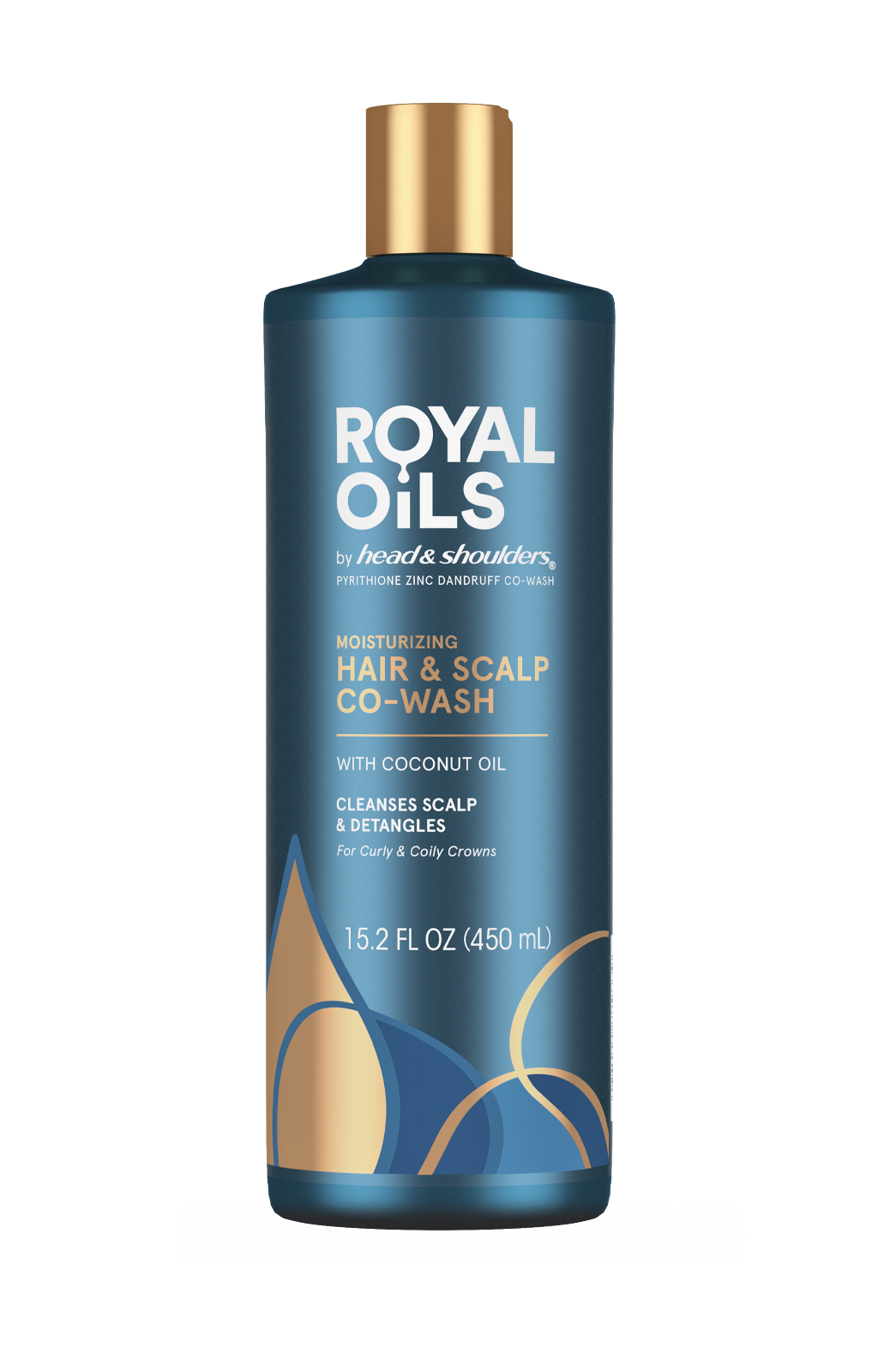 Hoofd en schouders hydraterende CoWash, anti roos behandeling en hoofdhuidverzorging, Royal Oils Collection met kokosolie, voor natuurlijk en krullend haar, 15,2 fl oz co-wash