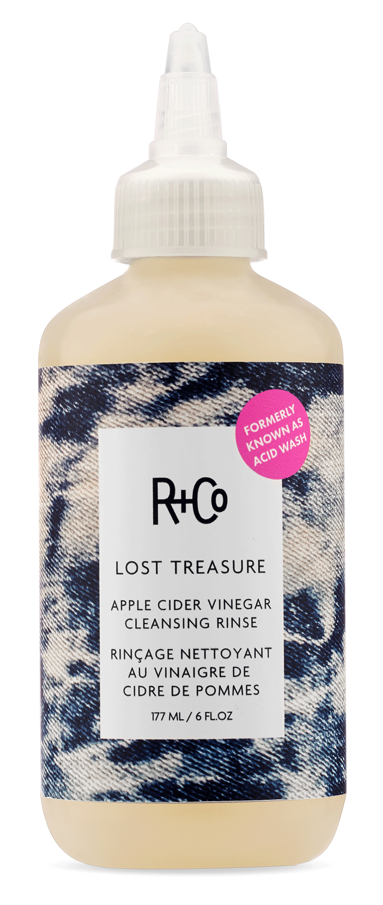 R + Co Acid Wash Apple Cider Vinegar Cleansing Rinse, hoofdhuid kalmerende haarreiniger voor zacht en glanzend haar, 6 Fl Oz