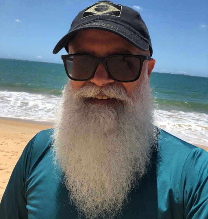 Natuurlijke witte lange baard