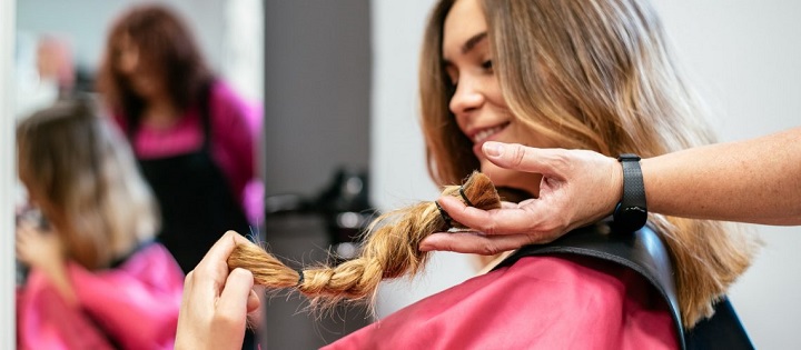 Woman Donating Hair