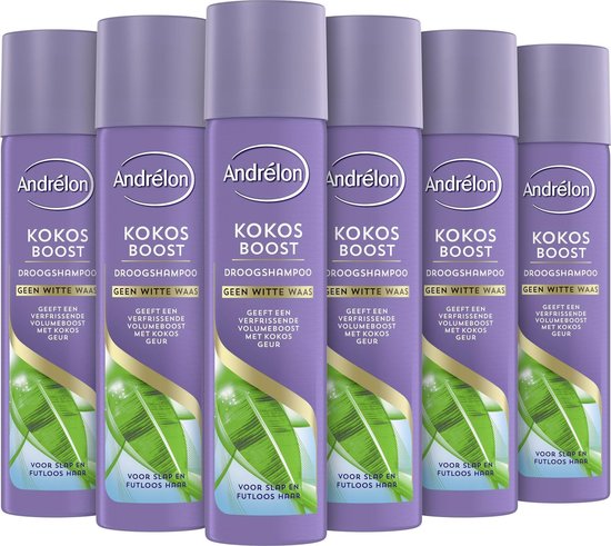 Andrélon Droogshampoo Kokos - 6 x 245 ml - Voordeelverpakking