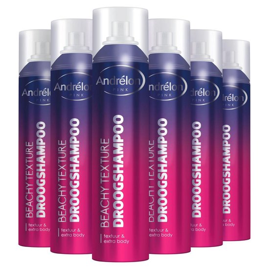 Andrélon Pink Beachy Texture Droogshampoo - 6 x 250 ml - Voordeelverpakking