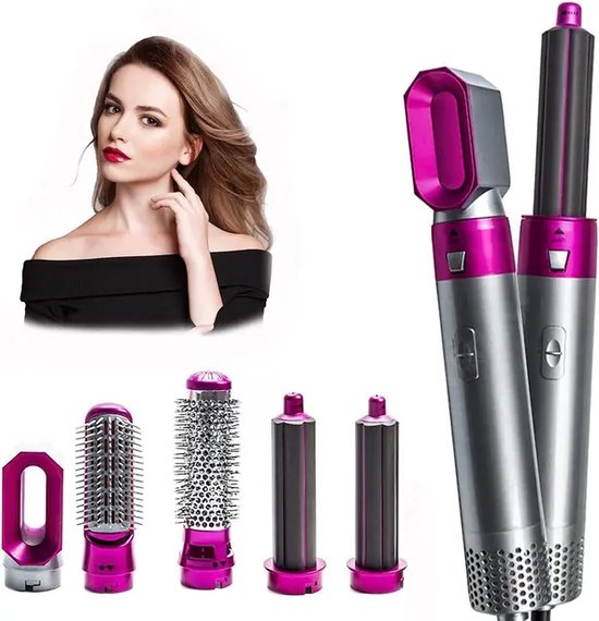 ASA-STAR - 5 in 1 Set - krultang -haardroger - Krulborstel - Hete Lucht Föhn - Airstyler - MultiStyler - Airwrap -fohnborstel - Fohn borstel - Haardroger met borstel wafeltang - fohn Cadeau tip