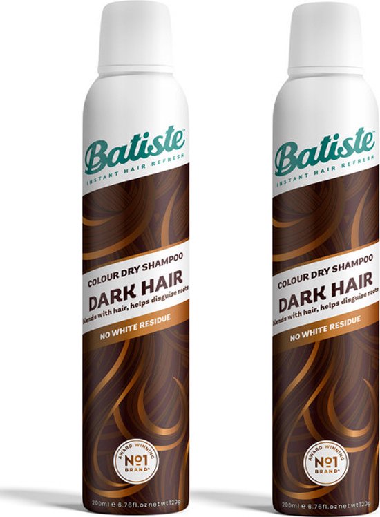 BATISTE - Dark & Deep Brown Droogshampoo Dry Shampoo 2 stuks - Dames - 200 ml