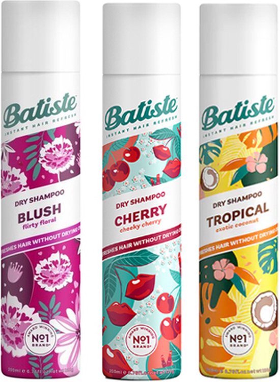 Batiste Droogshampoo Summer Pack 3 x 200ml - Cherry, Tropical & Blush