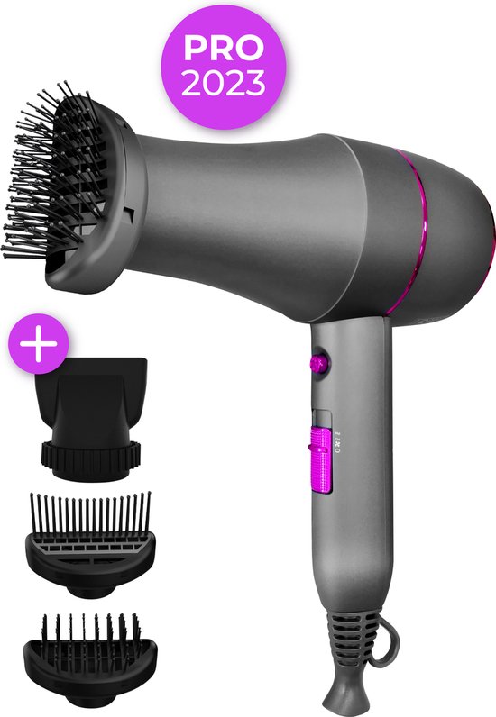 Nuvance - Föhn met 3 Opzetstukken - 4 Standen - Ionische Haardroger - Haarföhn voor Krullen - Reisföhn - Hair Dryer