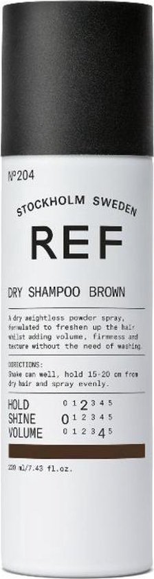 REF Brown Droog Shampoo 204 - Droogshampoo vrouwen - Voor Fijn en slap haar/Vet haar - 200 ml