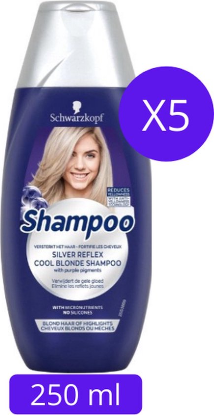 Schwarzkopf Reflex Silver Shampoo 5x 250ml - Voordeelverpakking