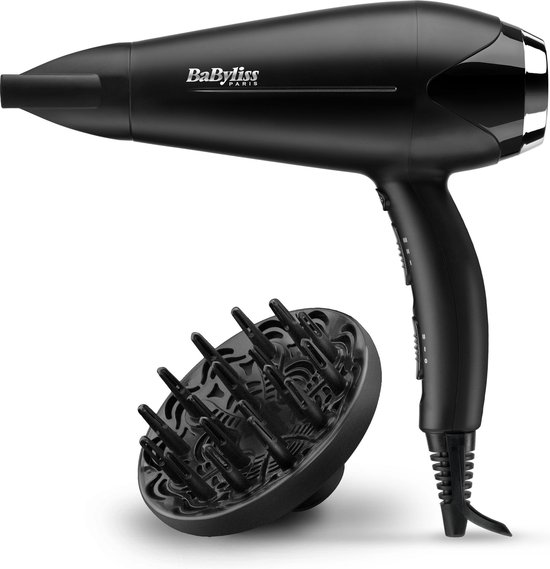 BaByliss Turbo Smooth 2200W Haardroger D572DE - 15mm grote diffuser - Coolshot