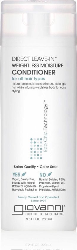 Giovanni Cosmetics - Direct Leave-In Weightless Moisture Conditioner - 250 ml