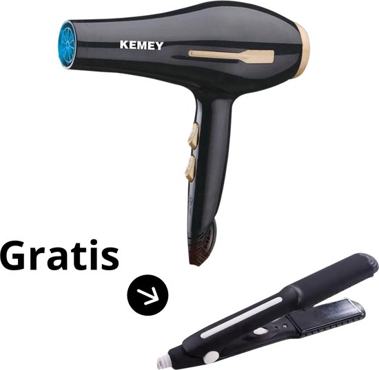 Kemey Fhon +( Een GW Stijltang En + Een borstel + 2 Haarclips Gratis)) Haardroger - Hair Dryer - Fhon - Styling Haar - Liss - Hair Liss - Fast heat Functie
