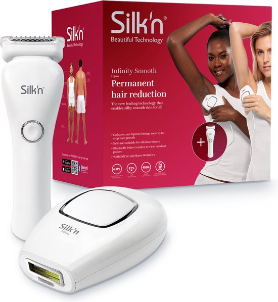 Silk'n Ontharing - Infinity Premium Smooth - Ontharing set voor alle huidskleuren - Wit